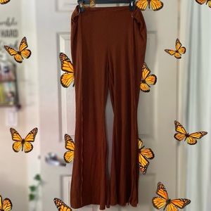 Shein Pants Stretchy Orange Flare boot cut pants
